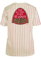 New Era St Louis Cardinals Ivory Throwback Pinstripe Logo Short Sleeve Fashion T Shirt