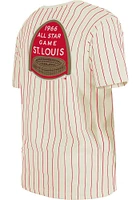 New Era St Louis Cardinals Ivory Throwback Pinstripe Logo Short Sleeve Fashion T Shirt