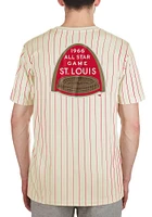 New Era St Louis Cardinals Ivory Throwback Pinstripe Logo Short Sleeve Fashion T Shirt