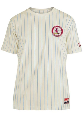 New Era St Louis Cardinals Throwback Pinstripe Short Sleeve Fashion T Shirt