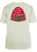 New Era St Louis Cardinals Throwback Pinstripe Short Sleeve Fashion T Shirt