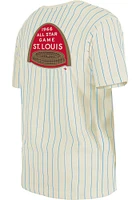 New Era St Louis Cardinals Throwback Pinstripe Short Sleeve Fashion T Shirt