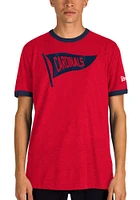 New Era St Louis Cardinals Red Throwback Pennant Ringer Short Sleeve Fashion T Shirt