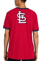 New Era St Louis Cardinals Red Throwback Pennant Ringer Short Sleeve Fashion T Shirt