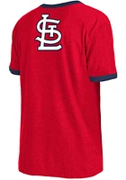 New Era St Louis Cardinals Red Throwback Pennant Ringer Short Sleeve Fashion T Shirt