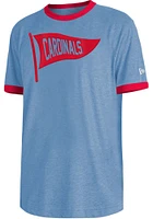 New Era St Louis Cardinals Light Blue Throwback Pennant Ringer Short Sleeve Fashion T Shirt