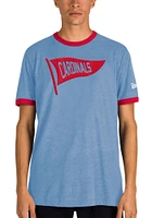 New Era St Louis Cardinals Light Blue Throwback Pennant Ringer Short Sleeve Fashion T Shirt