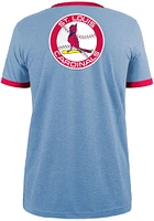 New Era St Louis Cardinals Light Blue Throwback Pennant Ringer Short Sleeve Fashion T Shirt