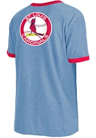 New Era St Louis Cardinals Light Blue Throwback Pennant Ringer Short Sleeve Fashion T Shirt