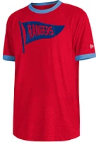 New Era Texas Rangers Red Throwback Pennant Ringer Short Sleeve Fashion T Shirt