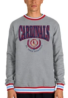 New Era St Louis Cardinals Mens Grey Throwback Cuff Stripe Long Sleeve Fashion Sweatshirt