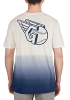New Era Cleveland Guardians Navy Blue Throwback Ombre Short Sleeve Fashion T Shirt