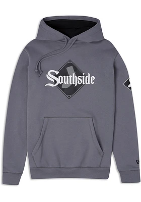 New Era Chicago White Sox Mens Grey City Connect Logo Long Sleeve Hoodie