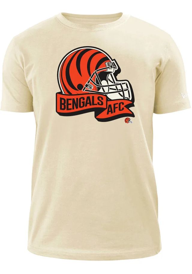 New Era Cincinnati Bengals Tan Throwback Logo Short Sleeve T Shirt