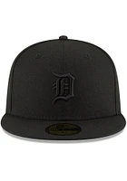 New Era Detroit Tigers Mens Black Tonal Logo 59FIFTY Fitted Hat
