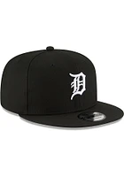 New Era Detroit Tigers Black White Logo 9FIFTY Mens Snapback Hat