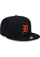 New Era Detroit Tigers Mens Navy Blue AC Road 59FIFTY Fitted Hat