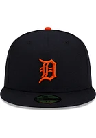 New Era Detroit Tigers Mens Navy Blue AC Road 59FIFTY Fitted Hat