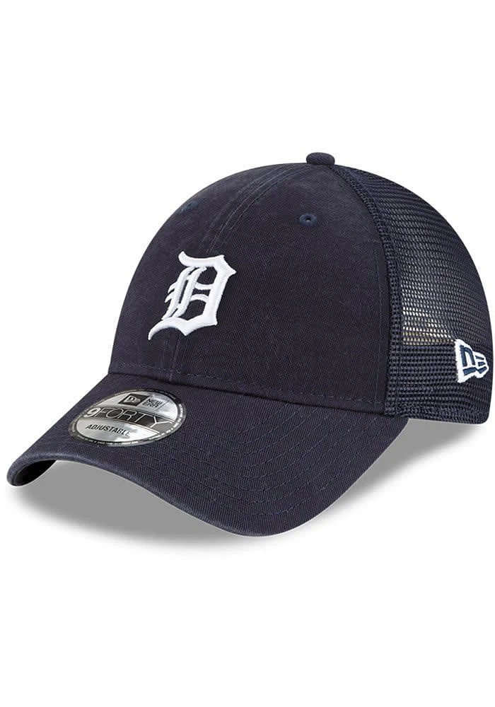New Era Detroit Tigers Trucker 9FORTY Classic Adjustable Hat - Navy Blue