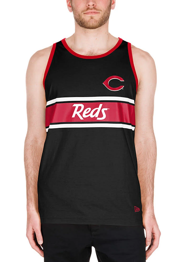 New Era Cincinnati Reds Mens Black Summer Short Sleeve Tank Top