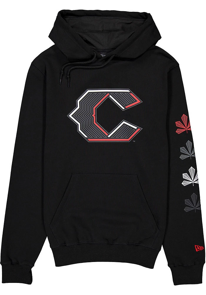 New Era Cincinnati Reds Mens Black On-Field City Connect Long Sleeve Hoodie