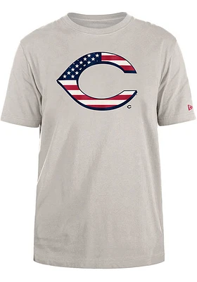 New Era Cincinnati Reds Grey American Primary Logo Short Sleeve T Shirt