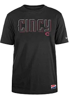 New Era Cincinnati Reds Black Throwback Short Sleeve Fashion T Shirt