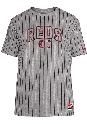 New Era Cincinnati Reds Grey Throwback Graphic Short Sleeve Fashion T Shirt