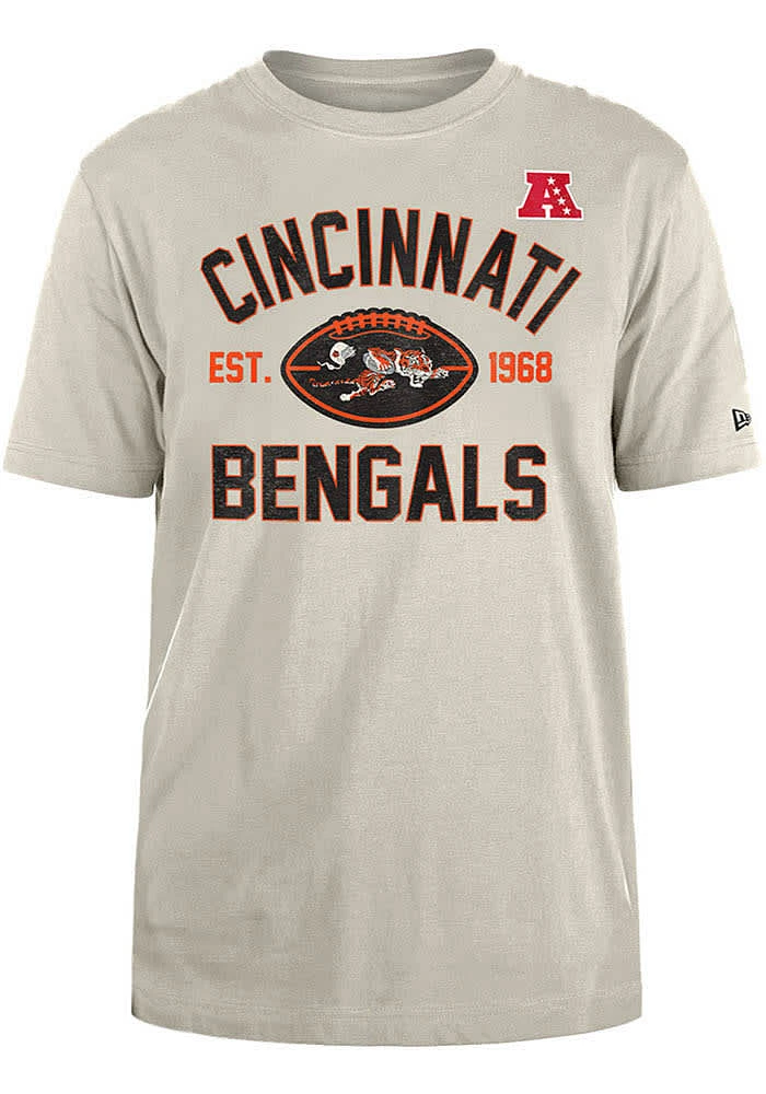 New Era Cincinnati Bengals Tan 3rd Down Historic Short Sleeve T Shirt