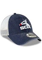 New Era Chicago White Sox Cooperstown Trucker 9FORTY Adjustable Hat - Navy Blue