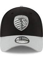 New Era Sporting Kansas City Mens Black Away Jersey Hook 39THIRTY Flex Hat