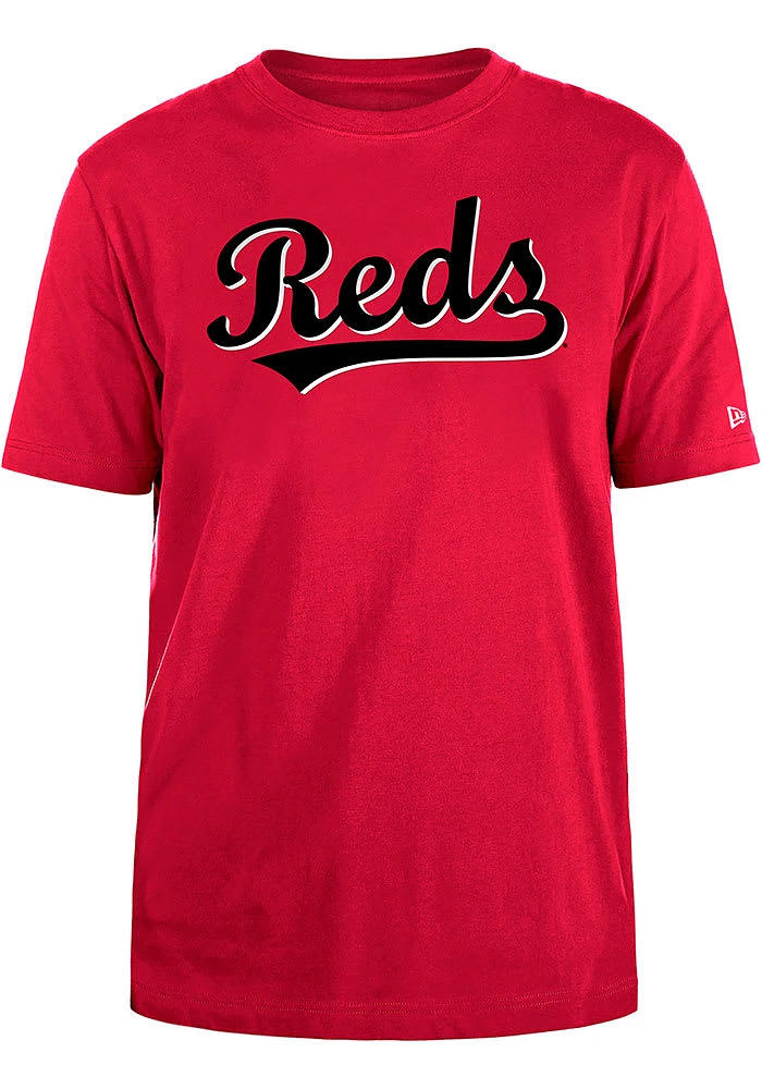 New Era Cincinnati Reds Red Script Wordmark Design Short Sleeve T Shirt