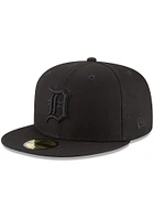 New Era Detroit Tigers Mens Black On 59FIFTY Fitted Hat