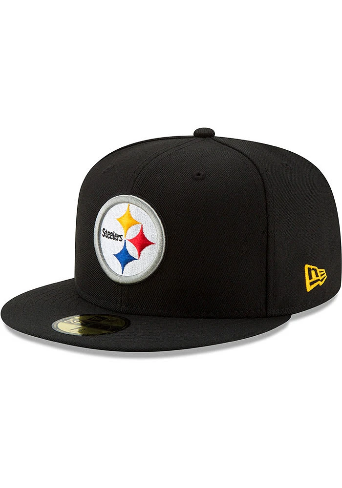 New Era Pittsburgh Steelers Mens Black Basic 59FIFTY Unique Fitted Hat