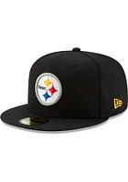 New Era Pittsburgh Steelers Mens Black Basic 59FIFTY Unique Fitted Hat