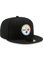 New Era Pittsburgh Steelers Mens Black Basic 59FIFTY Unique Fitted Hat