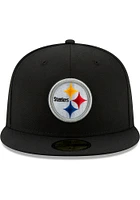 New Era Pittsburgh Steelers Mens Black Basic 59FIFTY Unique Fitted Hat