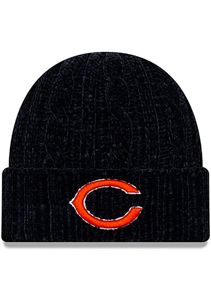 New Era Chicago Bears Navy Blue Velour Cuff Womens Knit Hat