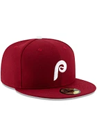 New Era Philadelphia Phillies Mens Maroon MLB AC 59FIFTY Fitted Hat