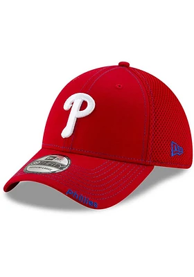 New Era Philadelphia Phillies Mens Red Team Neo 39THIRTY Sport Flex Hat