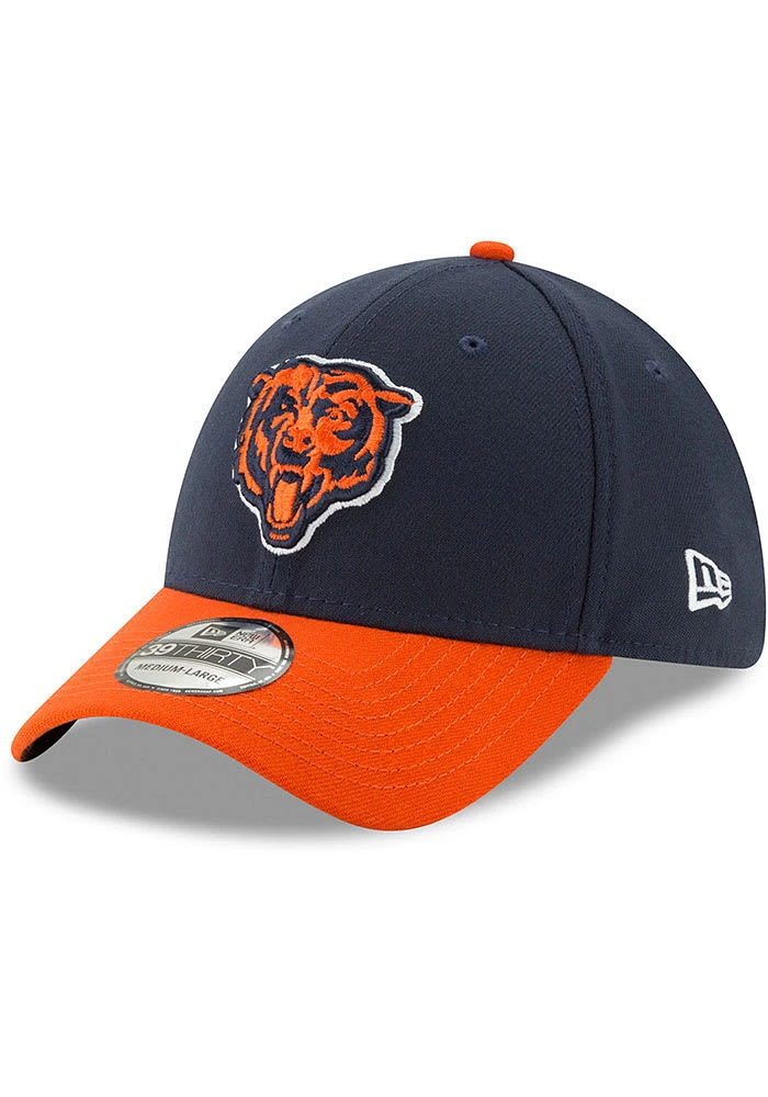 New Era Chicago Bears Mens Navy Blue Team Classic 39THIRTY Sport Flex Hat