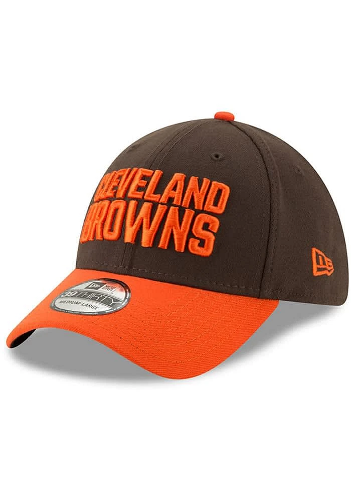 New Era Cleveland Browns Mens Brown Team Classic 39THIRTY Iconic Flex Hat