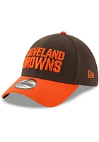 New Era Cleveland Browns Mens Brown Team Classic 39THIRTY Iconic Flex Hat