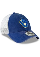 New Era Milwaukee Brewers Cooperstown Trucker 9FORTY Adjustable Hat - Blue