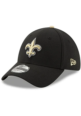 New Era Orleans Saints Mens Black Team Classic 39THIRTY Premium Flex Hat