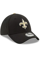 New Era Orleans Saints Mens Black Team Classic 39THIRTY Premium Flex Hat