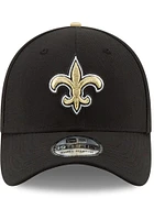 New Era Orleans Saints Mens Black Team Classic 39THIRTY Premium Flex Hat