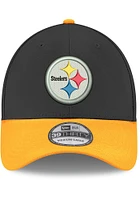 New Era Pittsburgh Steelers Mens Black Team Classic 39THIRTY Sport Flex Hat