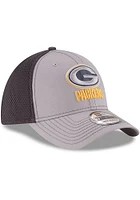 New Era Green Bay Packers Mens Grey Grayed Out Neo 39THIRTY Flex Hat