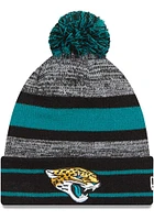 New Era Jacksonville Jaguars Black Cuff Pom Mens Knit Hat